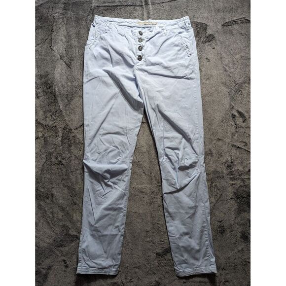 Penn & Ink Taper Leg Button Fly Pants Women's Size 38 Blue